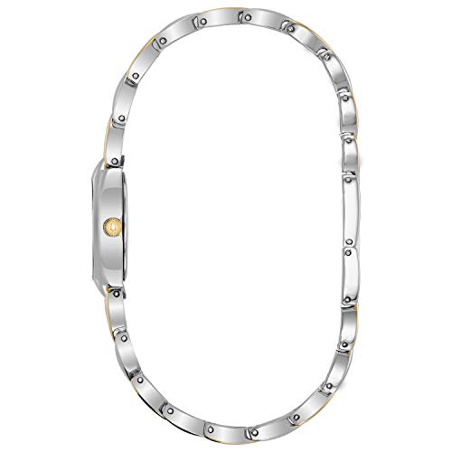 Bulova Ladies' Classic Two-Tone Stainless Steel 3-Hand Quartz, White Patterned Dial Style: 98V02