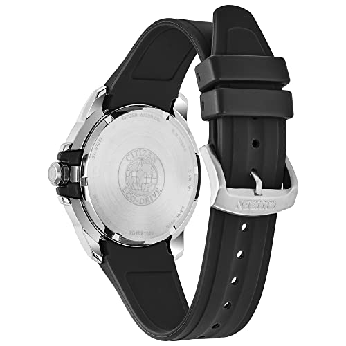 Citizen Men's Eco-Drive Weekender Watch in Stainless Steel with Black Polyurethane strap, Black Dial, 44mm (Model: AW1150-07E)