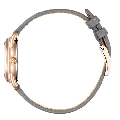 Citizen Women's Eco-Drive Dress Classic Watch in Rose-tone Stainless Steel with Grey Leather Strap, Grey Dial (Model: FE1218-05H)