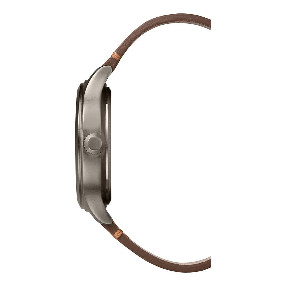 Timex Men's Expedition Scout 40mm Watch – Gray Case Cream Dial with Tan Leather Strap