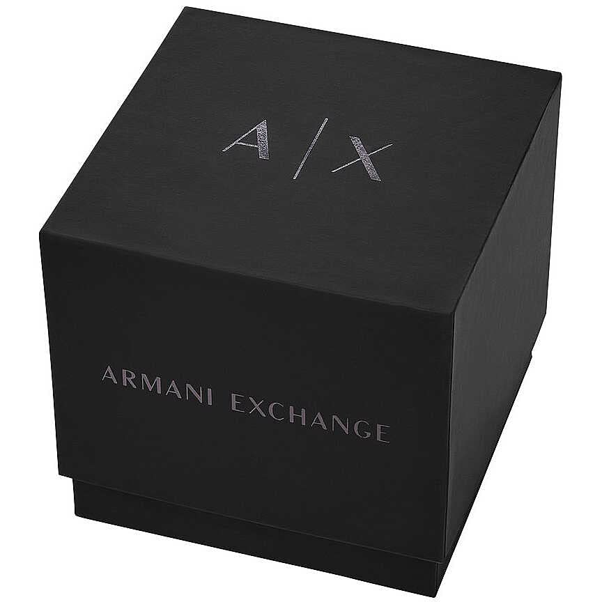 Armani Exchange A|X Men's Chronograph Silver Stainless Steel and Brown Leather Band Watch (Model: A|X2435)