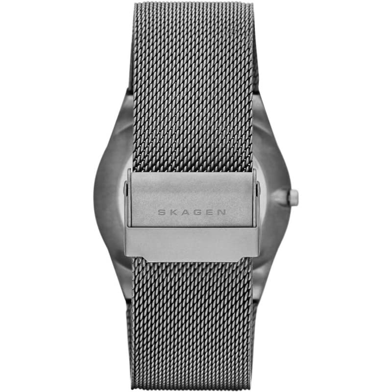 Skagen Men's Melbye Three-Hand Day Date Silver and Gray Titanium Mesh Band Watch (Model: SKW6078)