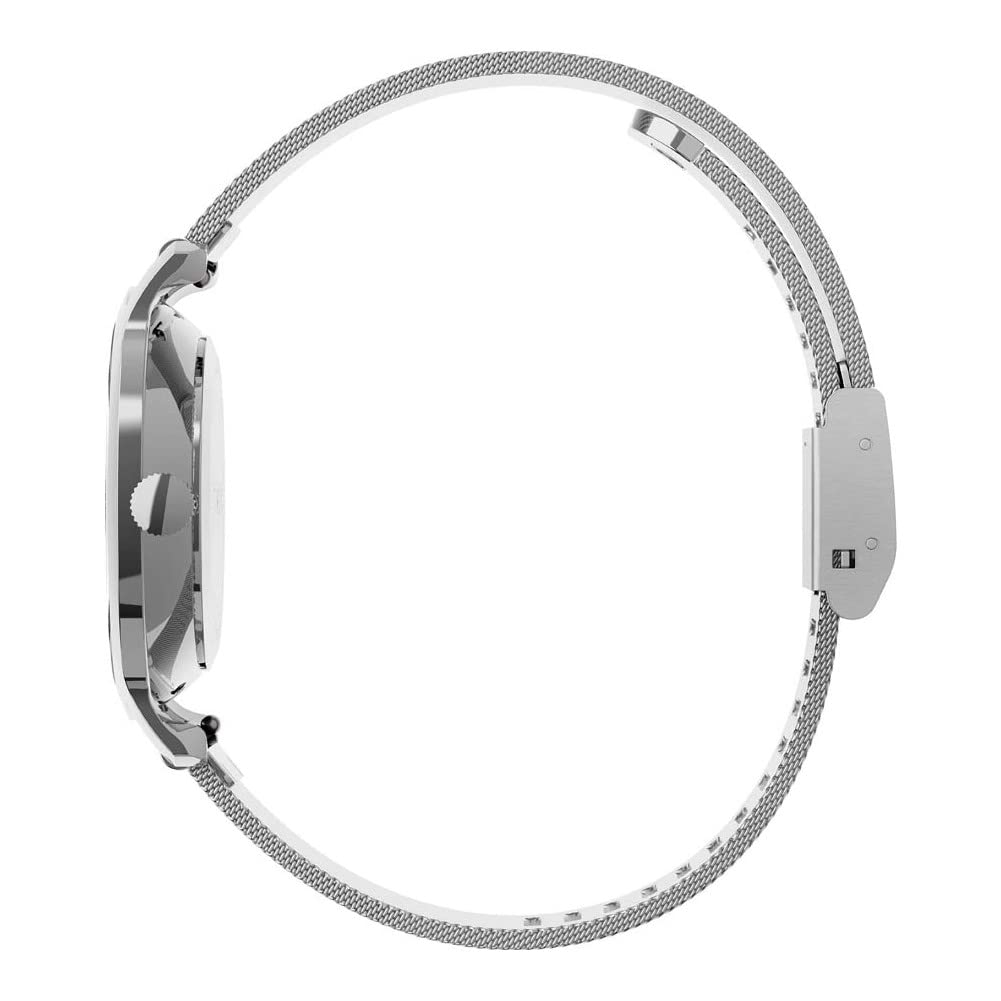 Timex Women's Transcend 31mm Watch – Silver-Tone Case Silver-Tone Dial with Multicolored Stones & Stainless Steel Mesh Bracelet