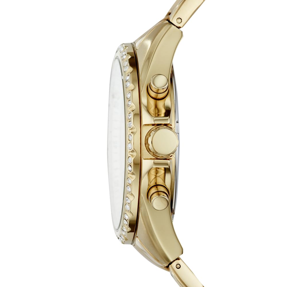 Fossil Women's Modern Courier Quartz Stainless Chronograph Watch, Color: Gold (Model: BQ3378)