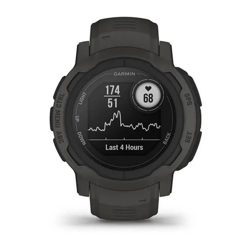 Garmin Instinct 2, Rugged Outdoor Watch with GPS, Built for All Elements, Multi-GNSS Support, Tracback Routing and More, Graphite - 010-02626-10