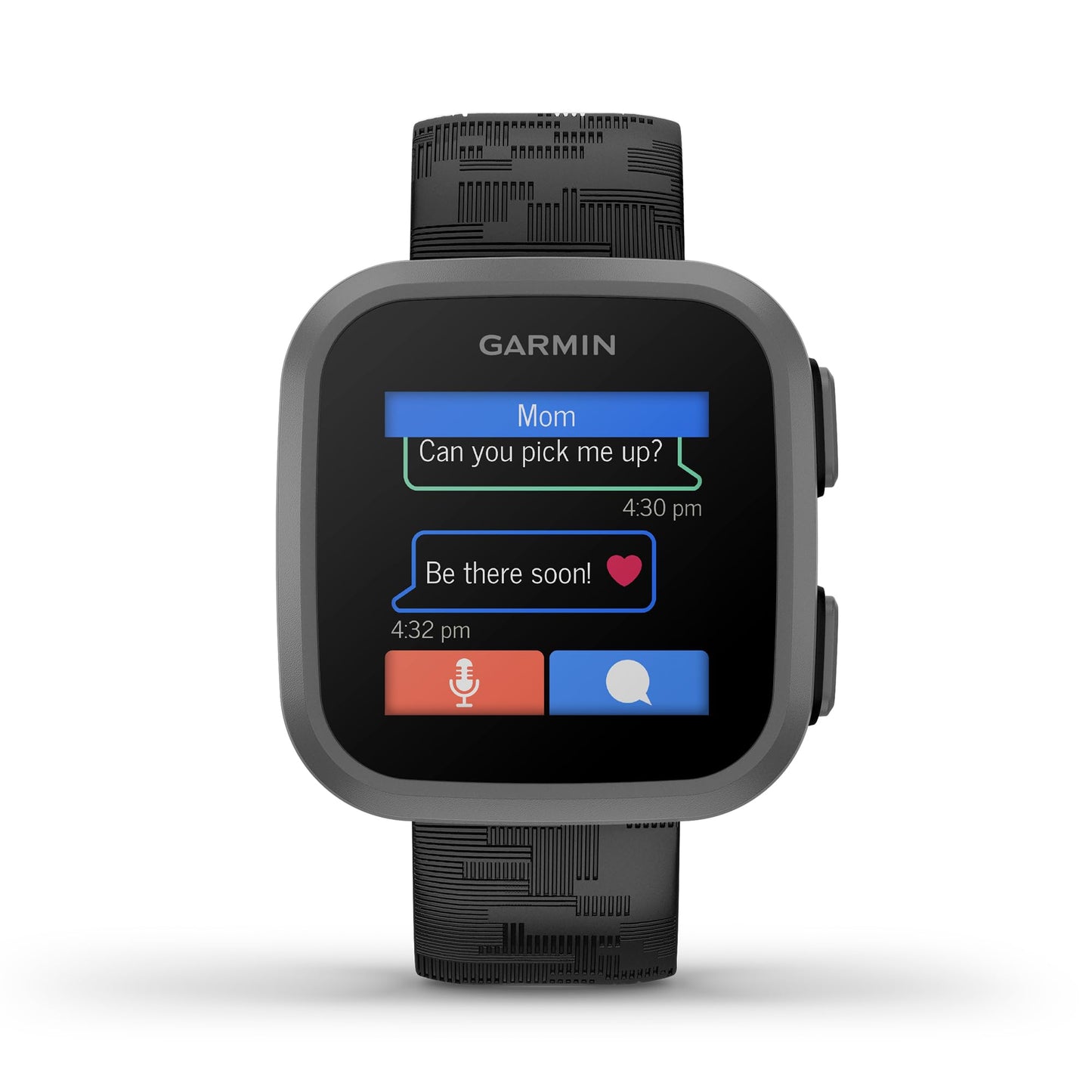 Garmin Bounce™, Kids Smartwatch, Two-Way Text and Voice Messaging, Location Tracking, Black Camo