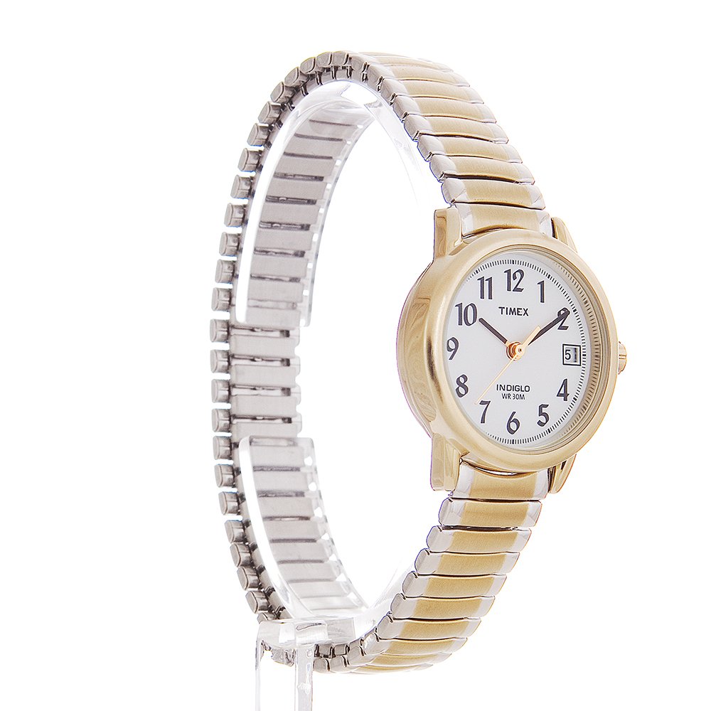Timex Women's Easy Reader 25mm Watch – Two-Tone Case White Dial with Two-Tone Expansion Band