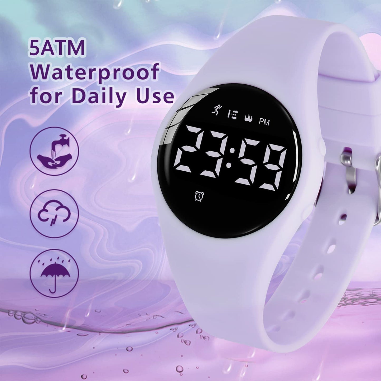Kids Watches for Girls Boys Digital Sport Watch with Step Counter Pedometer Vibration Alarm Clock, No App Waterproof Fitness Tracker Kids Watch Boys Girls Teens Students Ages 5-16