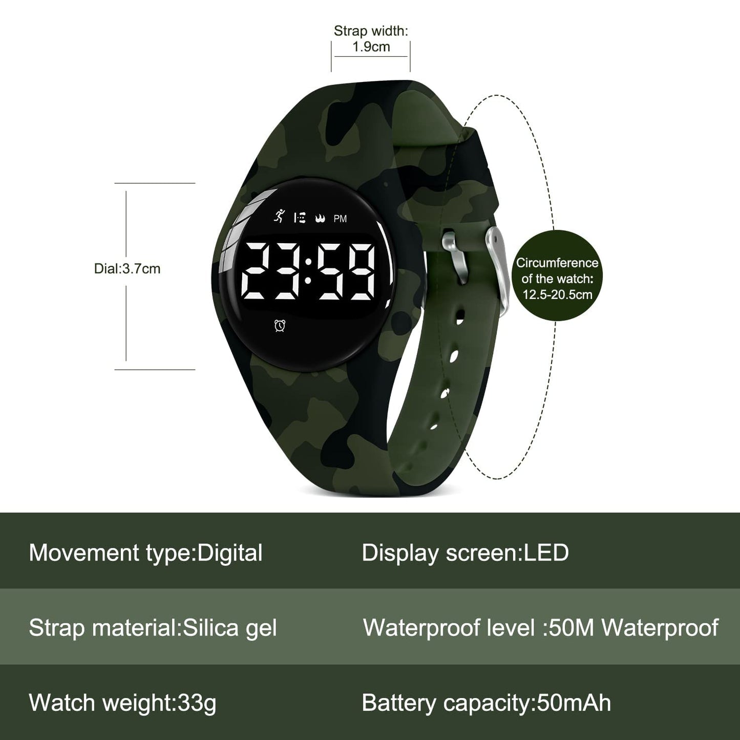 Kids Watches for Girls Boys Digital Sport Watch with Step Counter Pedometer Vibration Alarm Clock, No App Waterproof Fitness Tracker Kids Watch Boys Girls Teens Students Ages 5-16