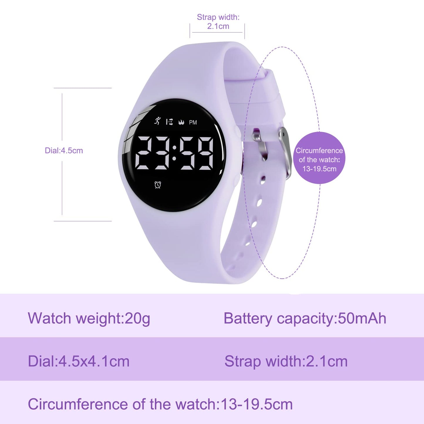 Kids Watches for Girls Boys Digital Sport Watch with Step Counter Pedometer Vibration Alarm Clock, No App Waterproof Fitness Tracker Kids Watch Boys Girls Teens Students Ages 5-16