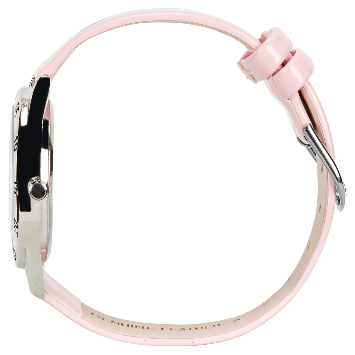 Disney Princess Time Teacher Kids Watch - Easy Read Analog Watch with Minute Track, Princess Characters on Silver Sunray Dial, Colorful Printed Strap, Perfect for Learning to Tell Time, Ages 3+