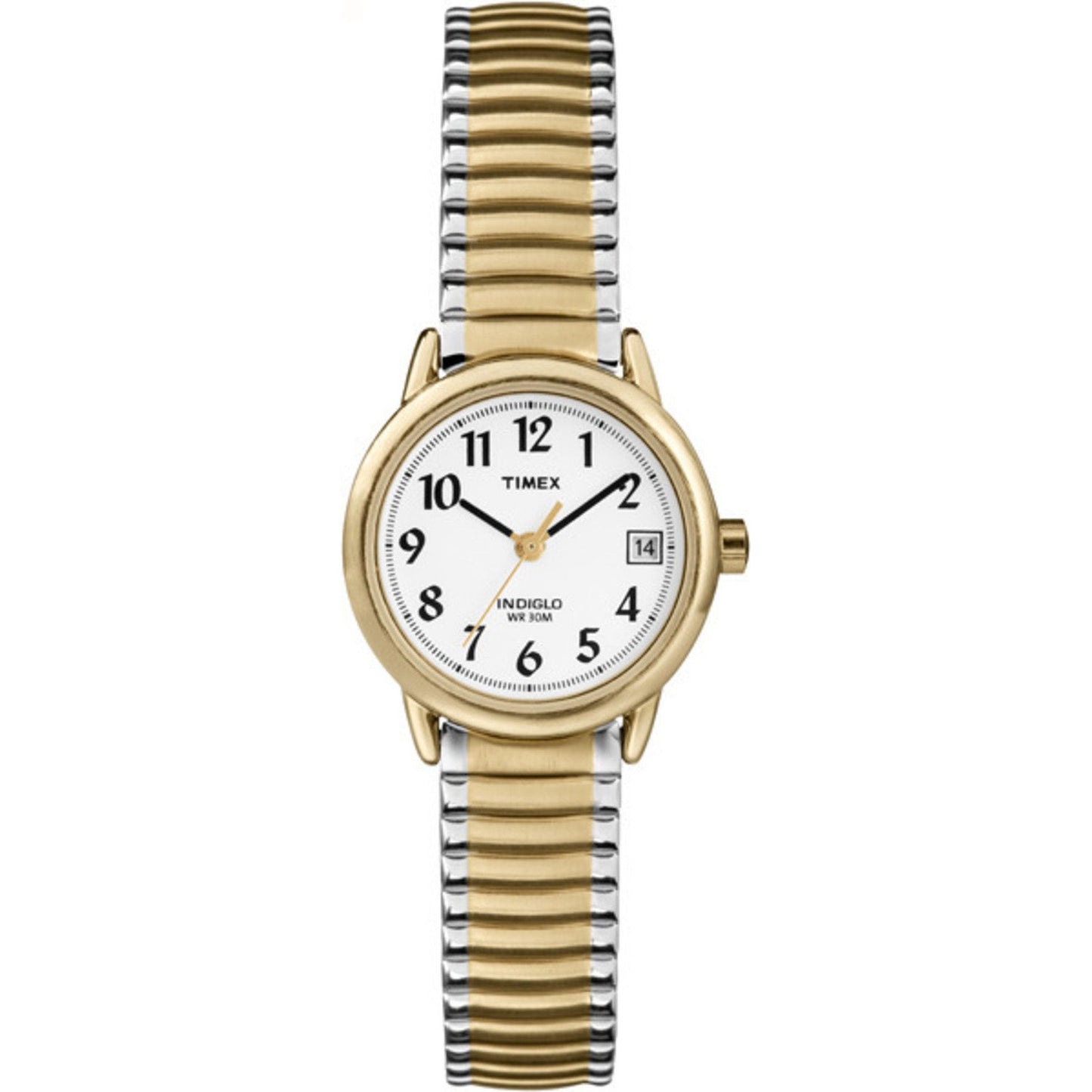 Timex Women's Easy Reader 25mm Watch – Two-Tone Case White Dial with Two-Tone Expansion Band