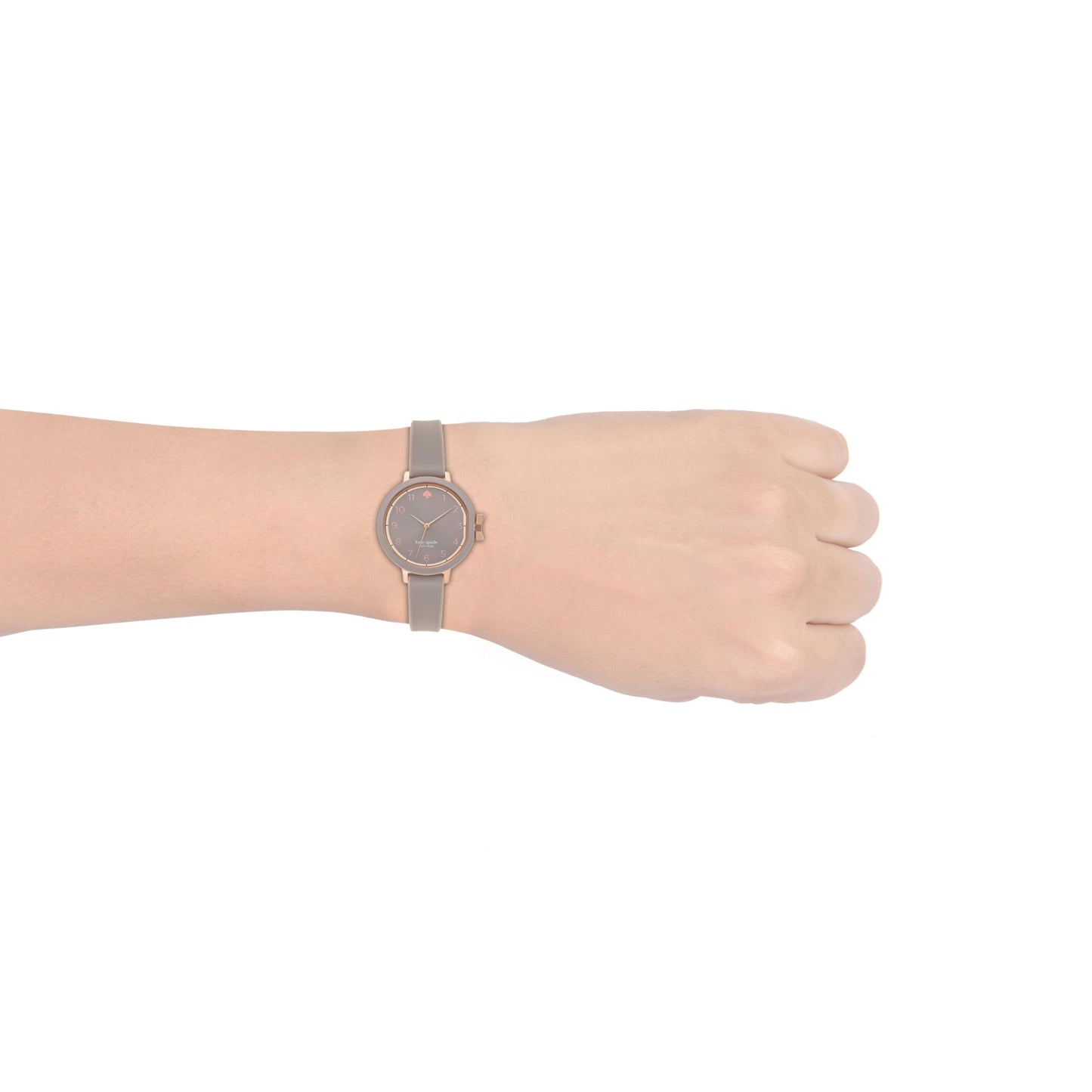 Kate Spade New York Women's Park Row Quartz Metal and Silicone Three-Hand Watch, Color: Taupe/Rose Gold (Model: KSW1519)