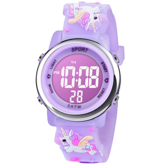 Vicloon Kids Watch, Toddler Digital Watch, Digital Watch LED Electrical Watches 7 Color Lights Watch Sport Outdoor with Alarm Stopwatch Unicorn Toys Gift for 6-12 Year Girls Children Wristwatch