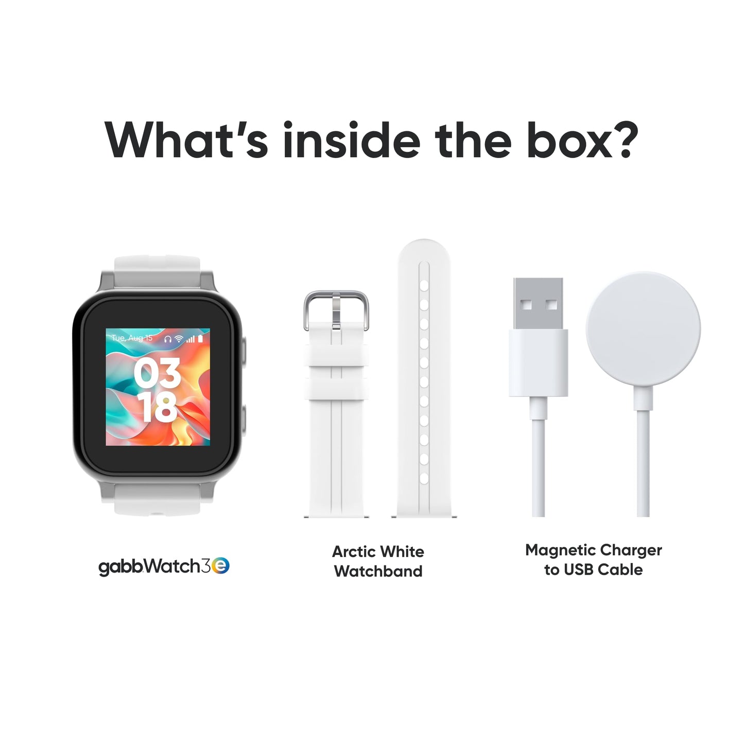 Gabb Watch 3e - GPS Tracker for Kids, Digital Smart Watch, No Social Media or Internet, Fees Required (Silver)