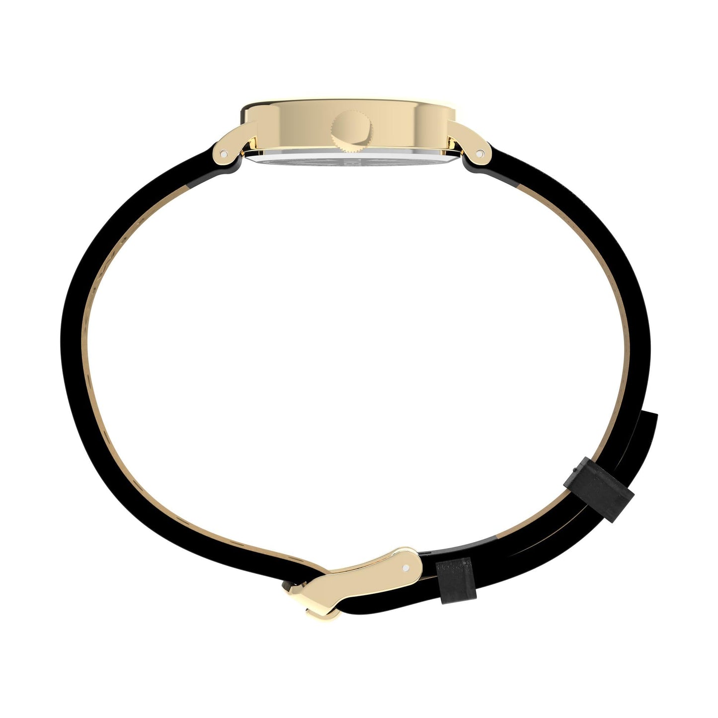 Timex Women's Cavatina 19mm Watch - Black Strap White Dial Gold-Tone Case