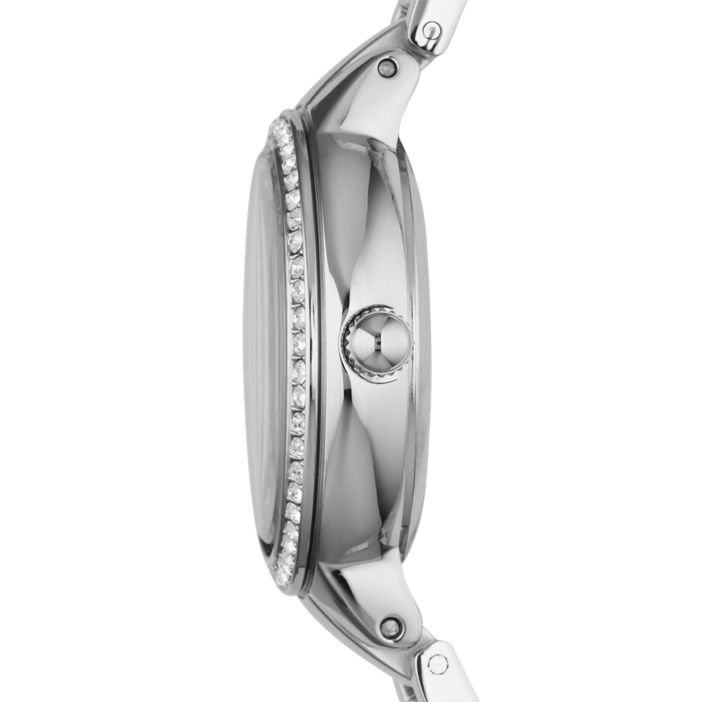 Fossil Women's Virginia Quartz Stainless Steel 30MM Silver Glitz Watch - Elegant Watches for Women