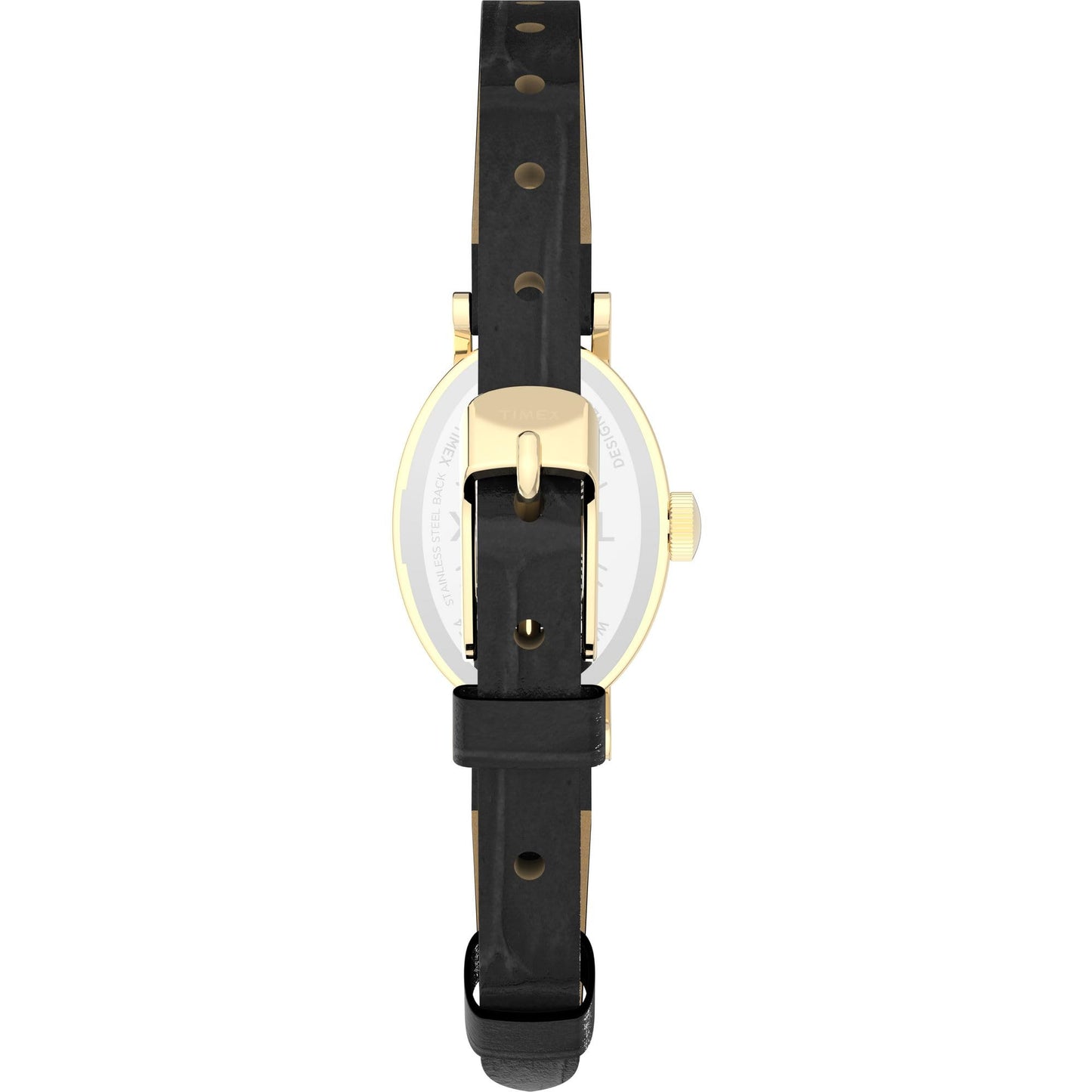 Timex Women's Cavatina 19mm Watch - Black Strap White Dial Gold-Tone Case