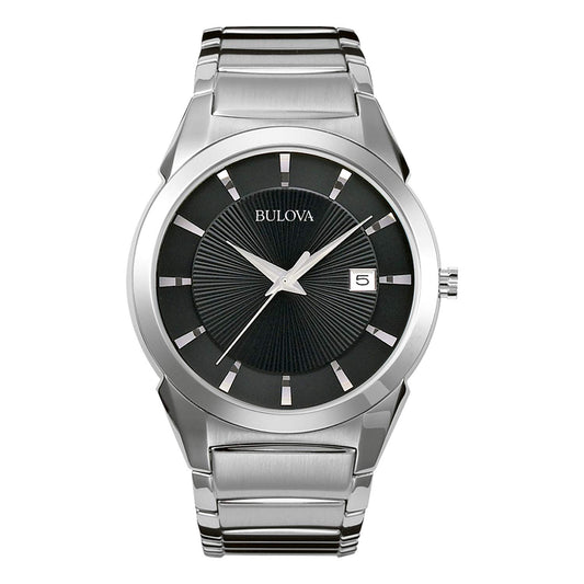 Bulova Men's 3-Hand Calendar Date Quartz Watch, Patterned Dial, 38mm, Style: 96B149