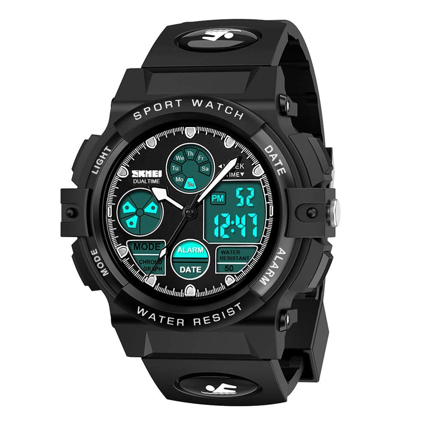 Cofuo Black Watch for Kids Boys 5-16 Years Old, Digital Sports Waterproof Watch for s, Birthday Presents, Outdoor Activities