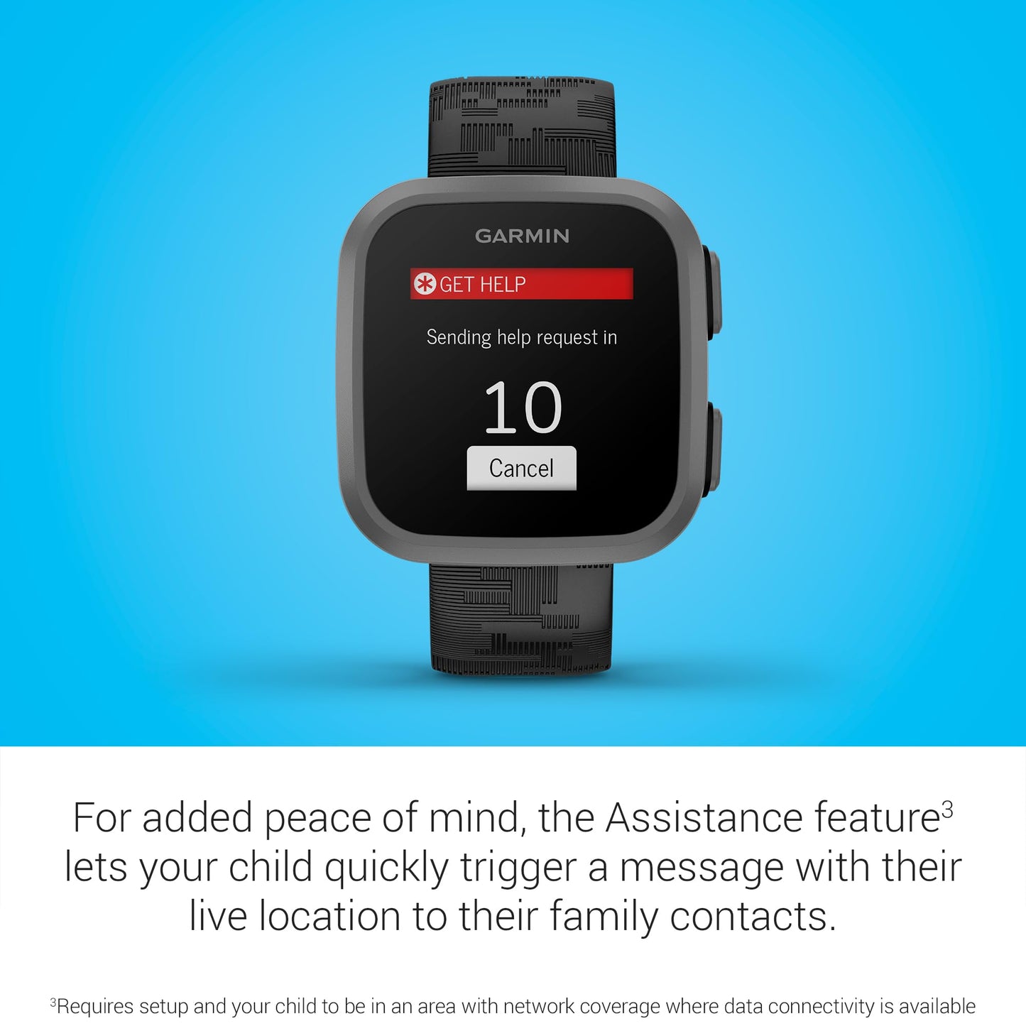 Garmin Bounce™, Kids Smartwatch, Two-Way Text and Voice Messaging, Location Tracking, Black Camo