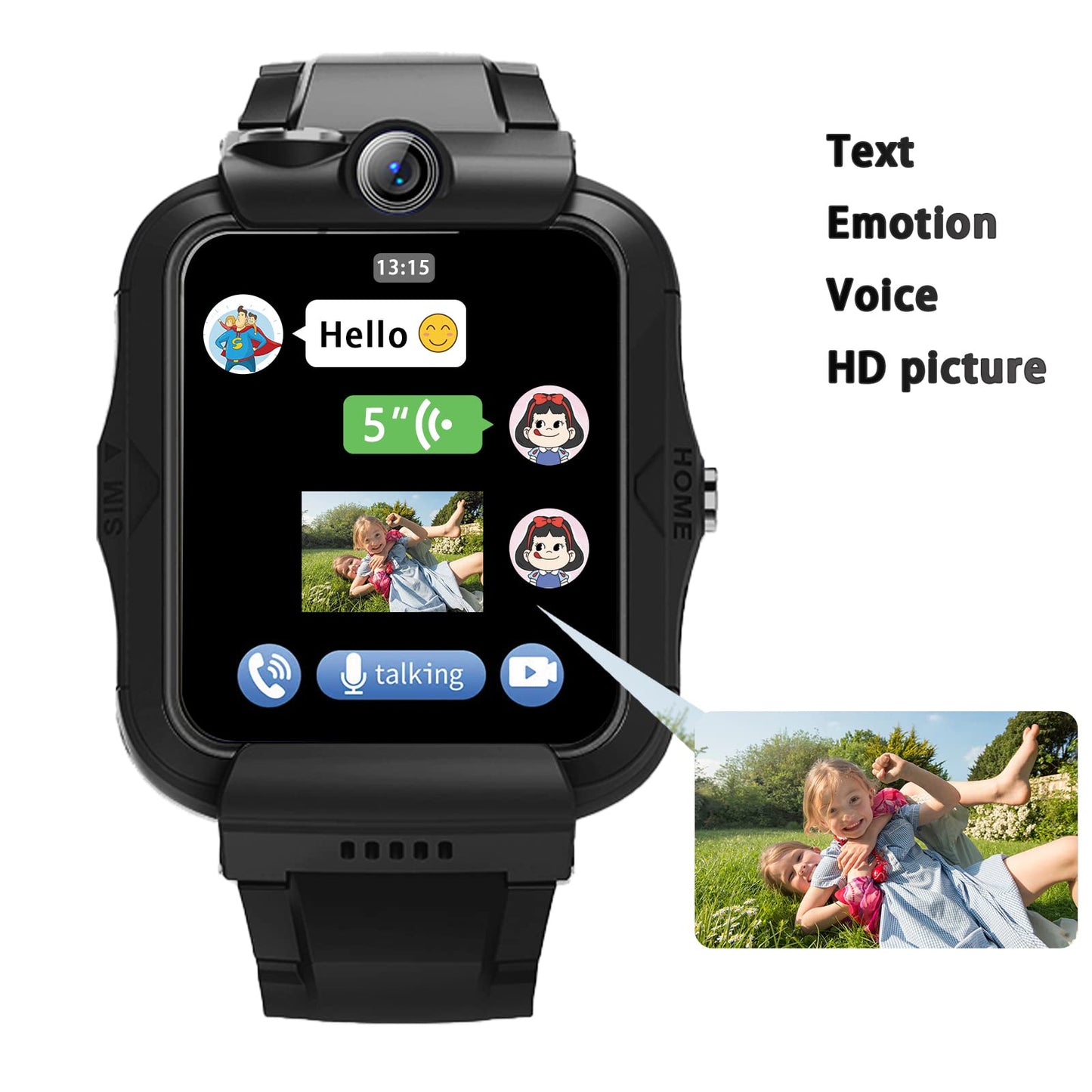 DDIOYIUR Kids Smart Watch, 4G GPS Tracker Child Phone Smartwatch with WiFi, SMS, Call, Voice Video Chat, Bluetooth, Alarm, Pedometer, Wrist Watch Suitable for 4-16 Boys Girls Birthday Gifts.