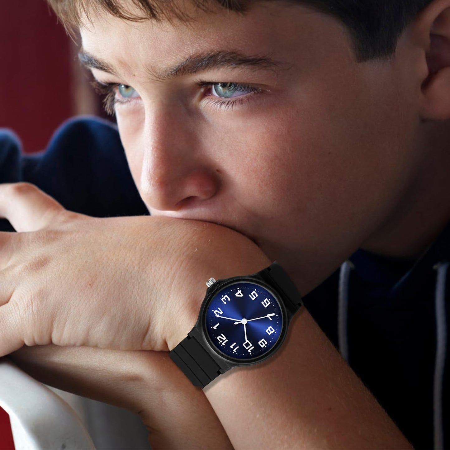 Kids Analog Watch for Boys and Girls, 30M Water Resistant (3ATM), Sports Watch with Thin Dial & Soft Band, Easy to Read for Ages 5-15 – Perfect Birthday Christmas Gift for Kids(Light-Blue)