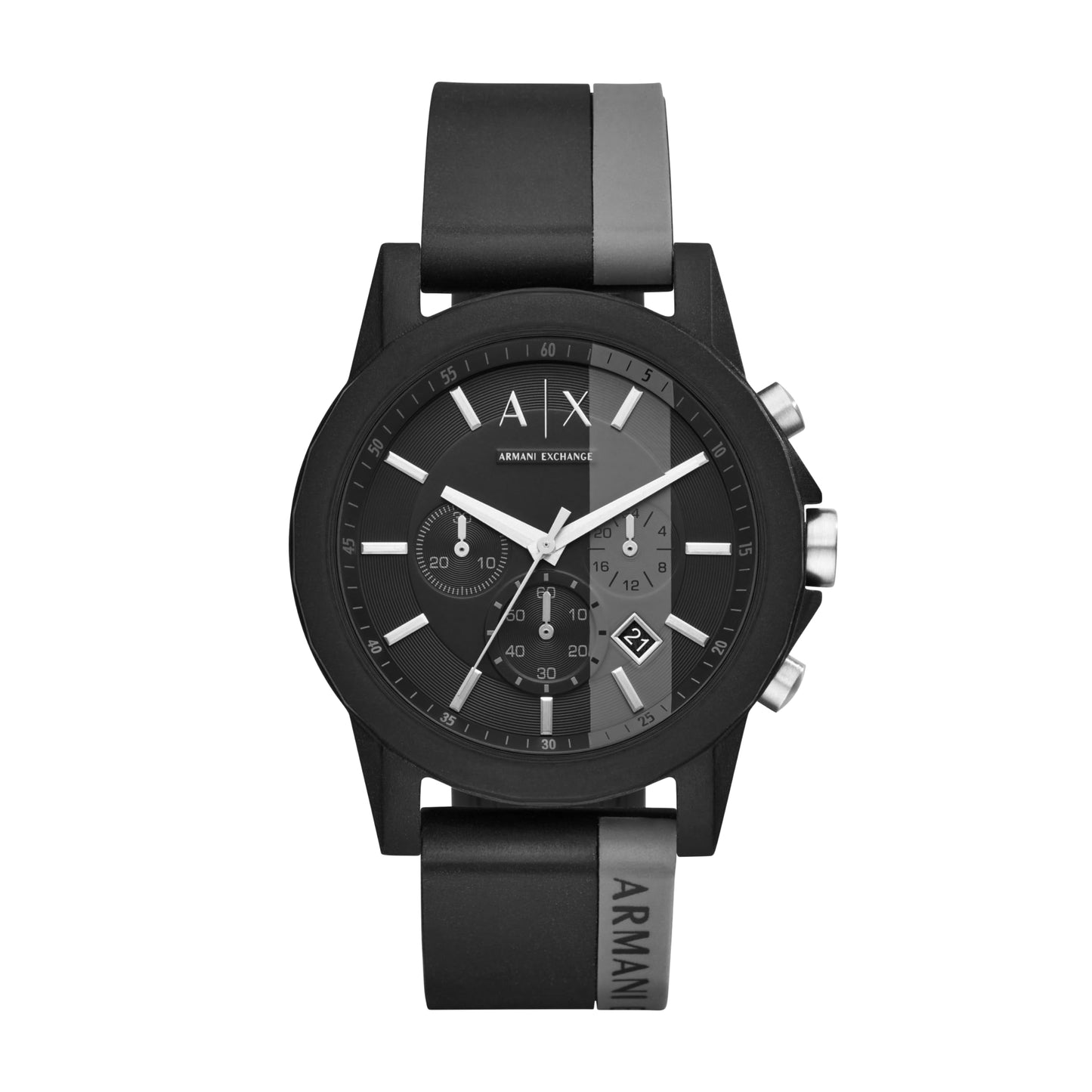 Armani Exchange A|X Men's Chronograph Black & Gray Silicone Strap Watch (Model: A|X1331)