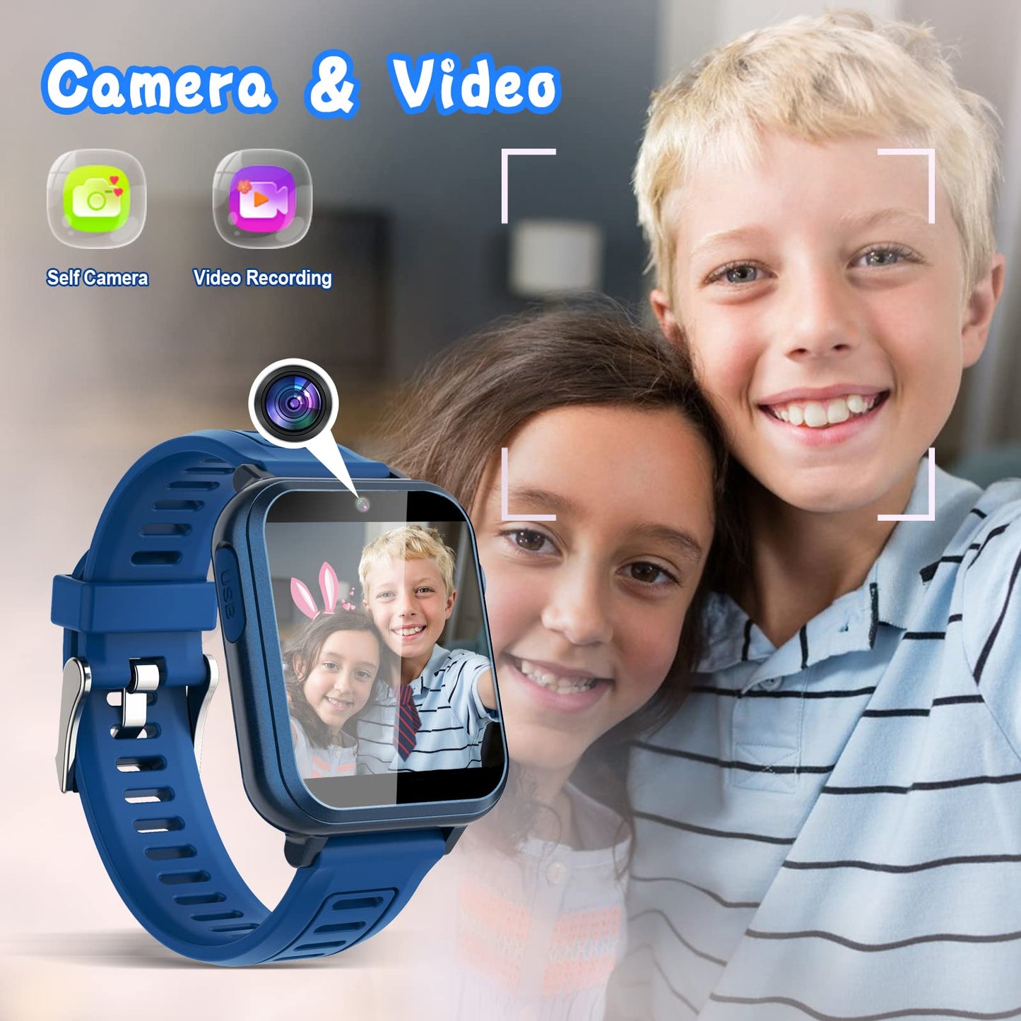 Sedzofan Smart Watch for Kids with 24 Puzzle Games HD Touch Screen Camera Video Music Player Pedometer Alarm Clock Flashlight 12/24 hr Kids Watches Gift for 4-12 Year Old Boys Girls Toys for Kid