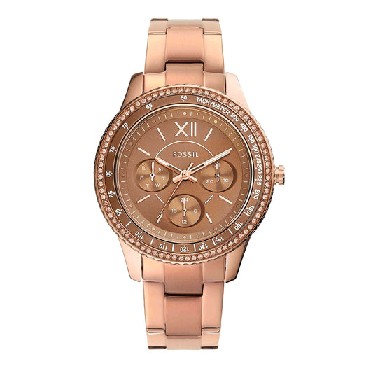Fossil Women's Stella Sport Quartz Stainless Steel Multifunction Watch, Color: Rose Gold (Model: ES5109)