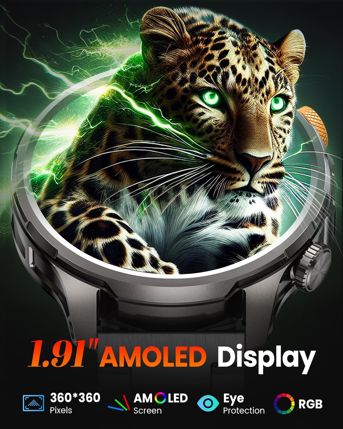 Smart Watches for Men, Military Smart Watch with 100 Days Battery/Flashlight/Heart Rate/Sleep/SpO2 Monitor/Call/110+ Sports Mode, 5 ATM Rugged Men's Fitness Tracker Watch for Android iPhone Compatible