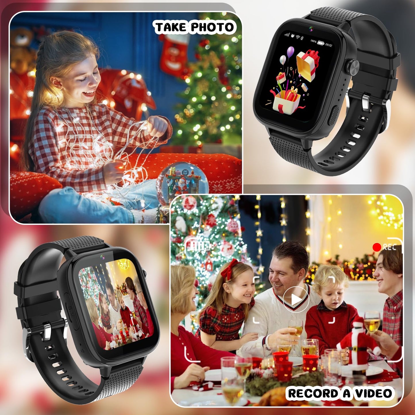 OKYUK 4G Kids Watch with SIM Card, 47 Exciting Games, Two-Way Calling Feature, SOS Emergency Call Button Ideal for Kids Aged 3-15 Gift, Children’s Cell Phone Alternative (Black)