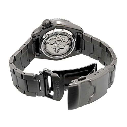 SEIKO SRPD65 Automatic Watch for Men - 5 Sports - Black Dial, Day/Date Calendar, LumiBrite Hands and Markers, and Rotating Bezel, 100m Water-Resistant