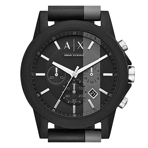 Armani Exchange A｜X Men's Chronograph Black & Gray Silicone Strap Watch (Model: A|X1331)