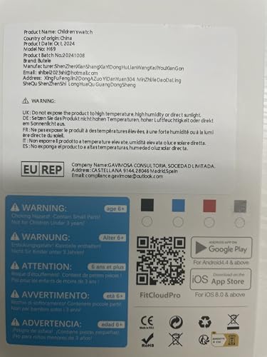 Butele Kids Smart Watch, Smart Watch for Kids 4-16 Years Old with Sleep Mode, 19 Sports Mode, Pedometer, Birthday Gift for Boys Girls, Blue