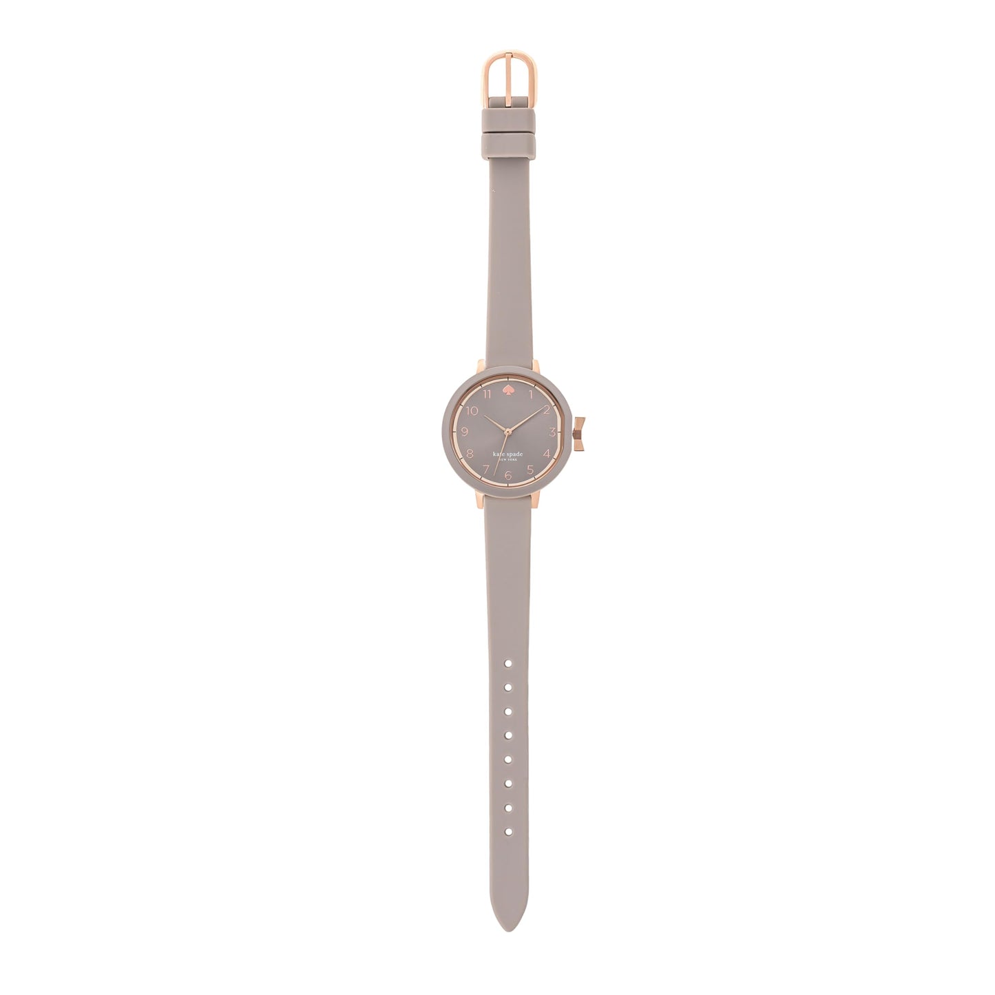 Kate Spade New York Women's Park Row Quartz Metal and Silicone Three-Hand Watch, Color: Taupe/Rose Gold (Model: KSW1519)