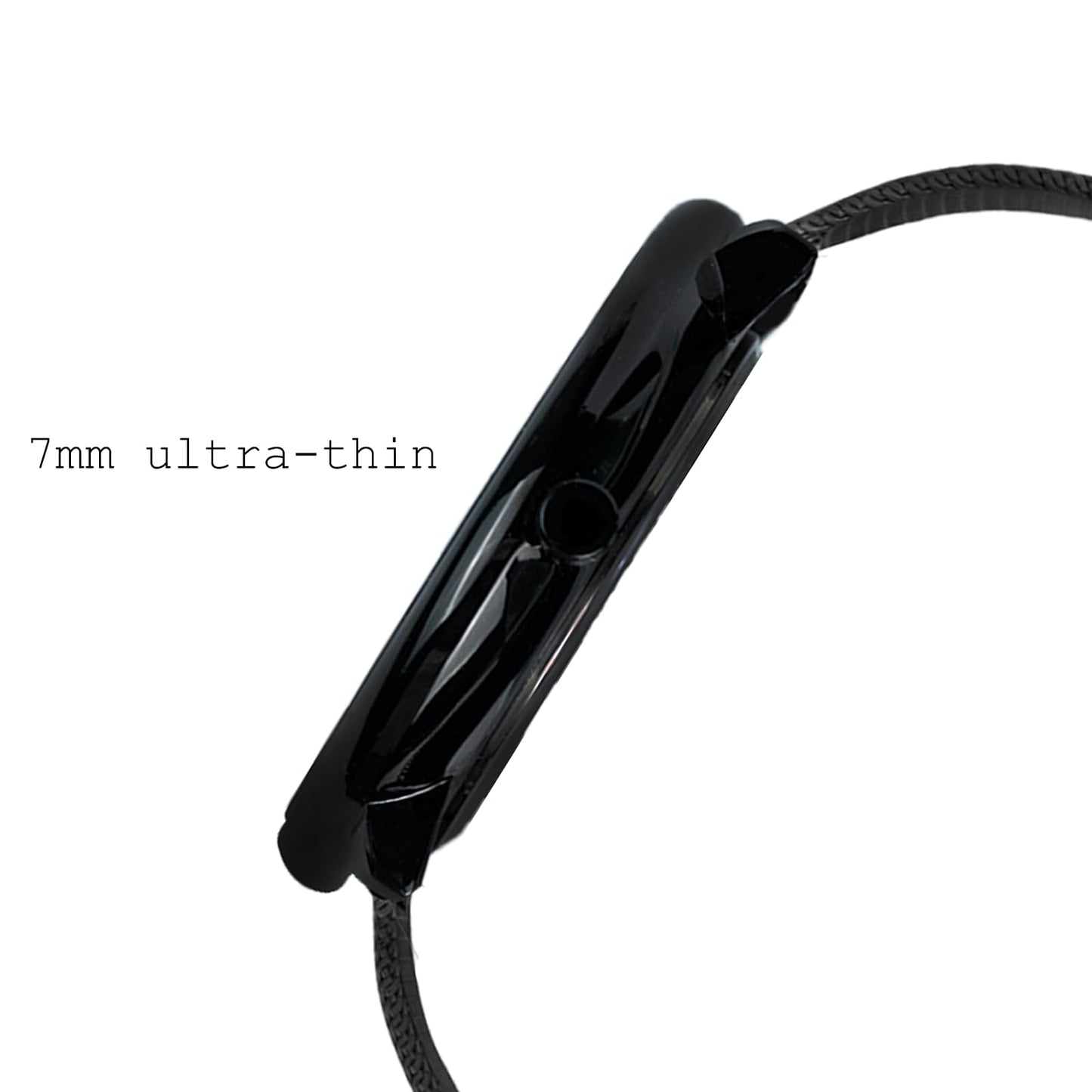 Mens Watches Ultra-Thin Minimalist Waterproof-Fashion Wrist Watch for Men Unisex Dress with Stainless Steel Band-Black Hands