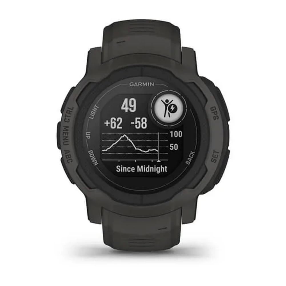 Garmin Instinct 2, Rugged Outdoor Watch with GPS, Built for All Elements, Multi-GNSS Support, Tracback Routing and More, Graphite - 010-02626-10