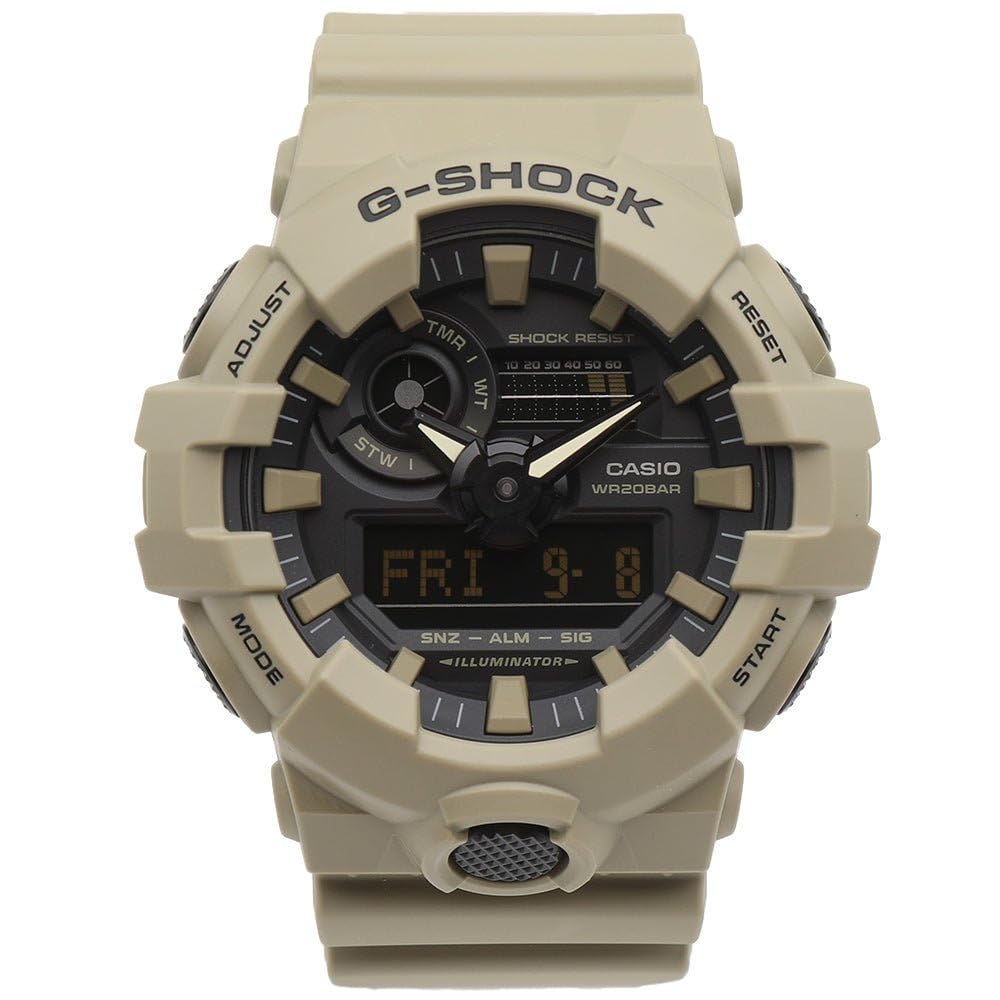 Casio Men's Watch XL Series G-Shock Quartz 200M Water Resistant, Shock Resistant, Matte Tan Resin Finish, Durable Men's Wrist Watches, Digital Casio G-Shock for Men (Model GA-700UC-5ACR)