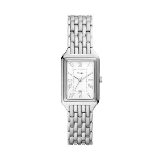 Fossil Women's Raquel Quartz Stainless Steel Watch, Three-Hand, Silver (Model: ES5221)