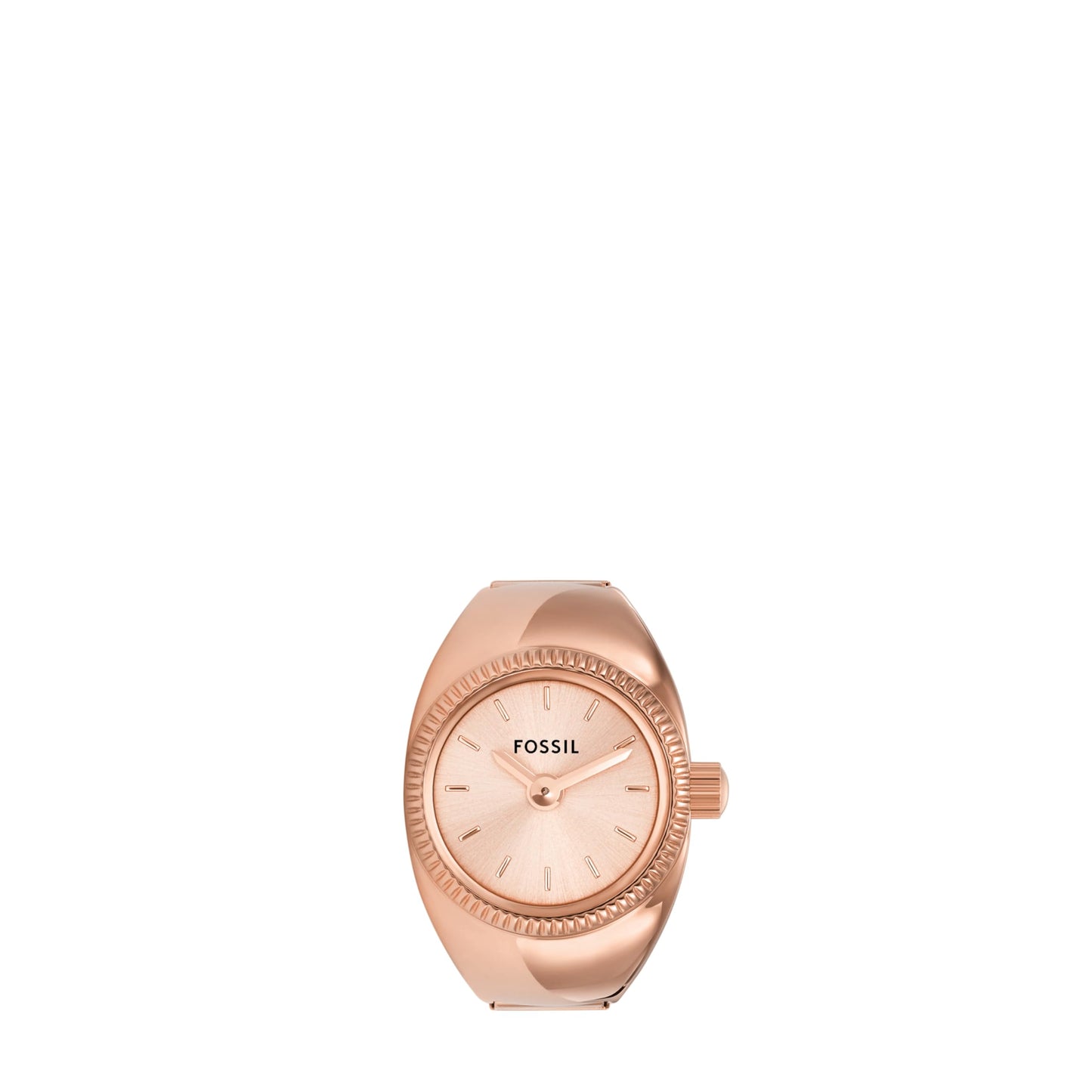 Fossil Women's Quartz Stainless Steel Two-Hand Watch Ring, Watch Rings For Women, Color: Rose Gold (Model: ES5247)