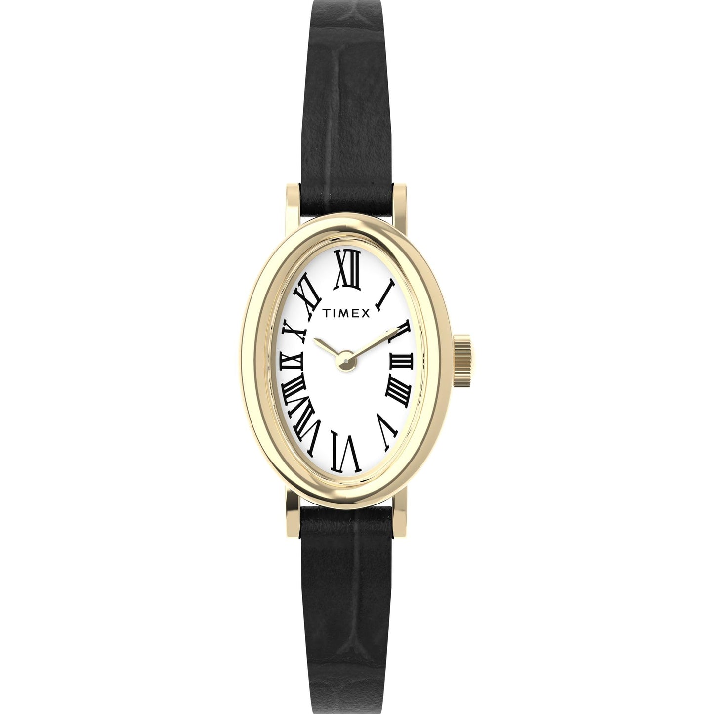Timex Women's Cavatina 19mm Watch - Black Strap White Dial Gold-Tone Case