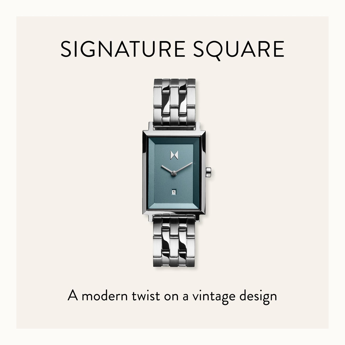 MVMT Signature Square Watches for Women - Premium Minimalist Women’s Watch - Analog, Stainless Steel, 5 ATM/50 Meters Water Resistance - Interchangeable Band - 24mm