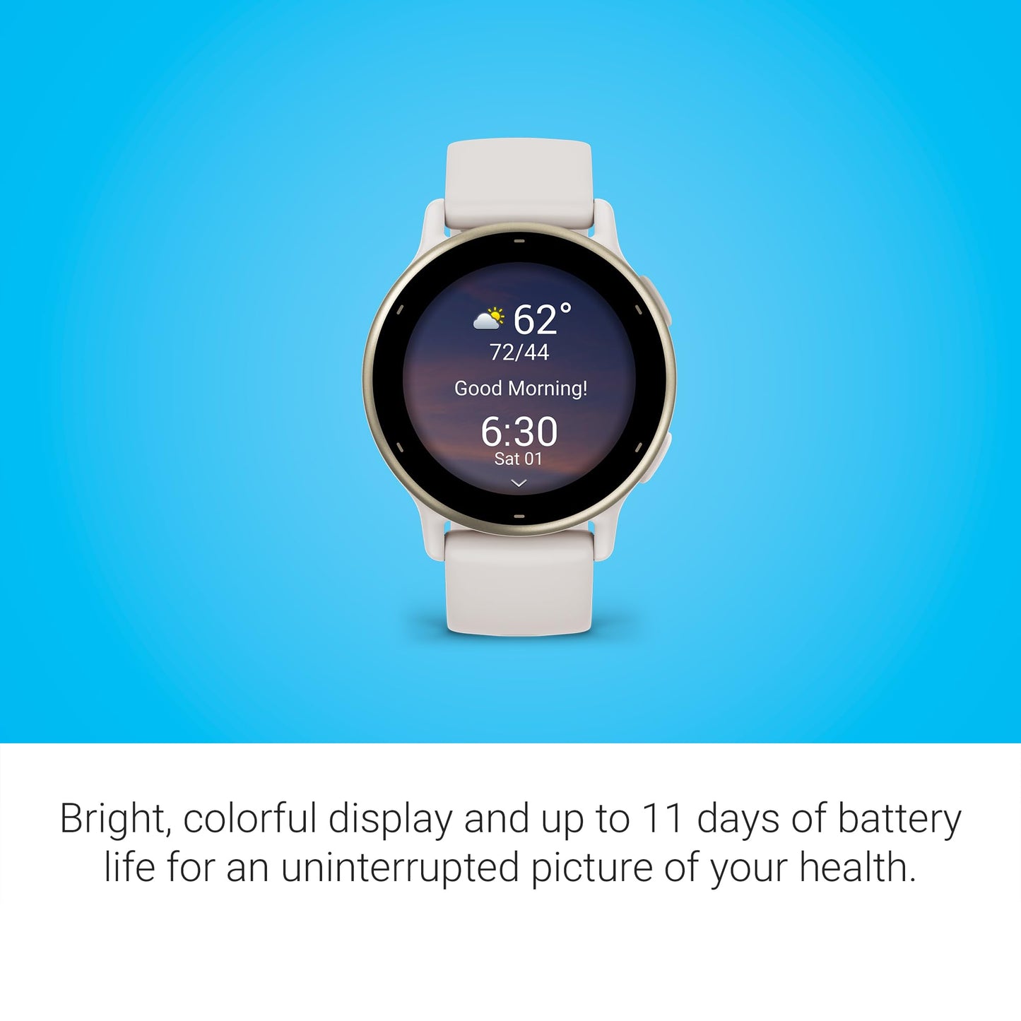 Garmin vívoactive 5, Health and Fitness GPS Smartwatch, AMOLED Display, Up to 11 Days of Battery, Ivory