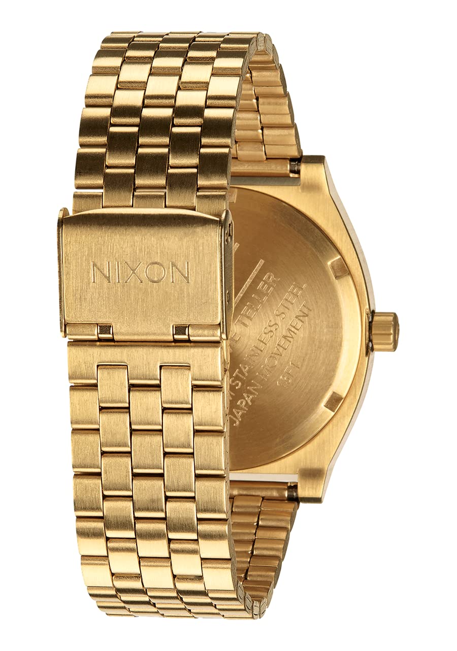 NIXON Time Teller A045 - All Gold / Gold - 100m Water Resistant Men's Analog Fashion Watch (37mm Watch Face, 19.5mm-18mm Stainless Steel Band)