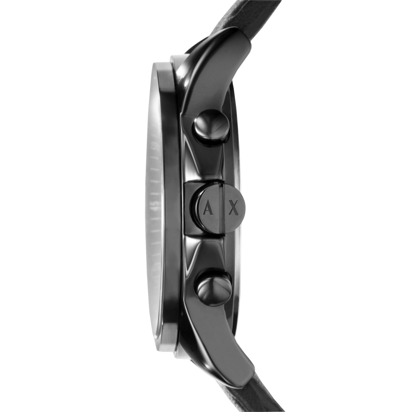 Armani Exchange A｜X Men's Chronograph Black Stainless Steel & Black Leather Band Watch (Model: A|X2098)