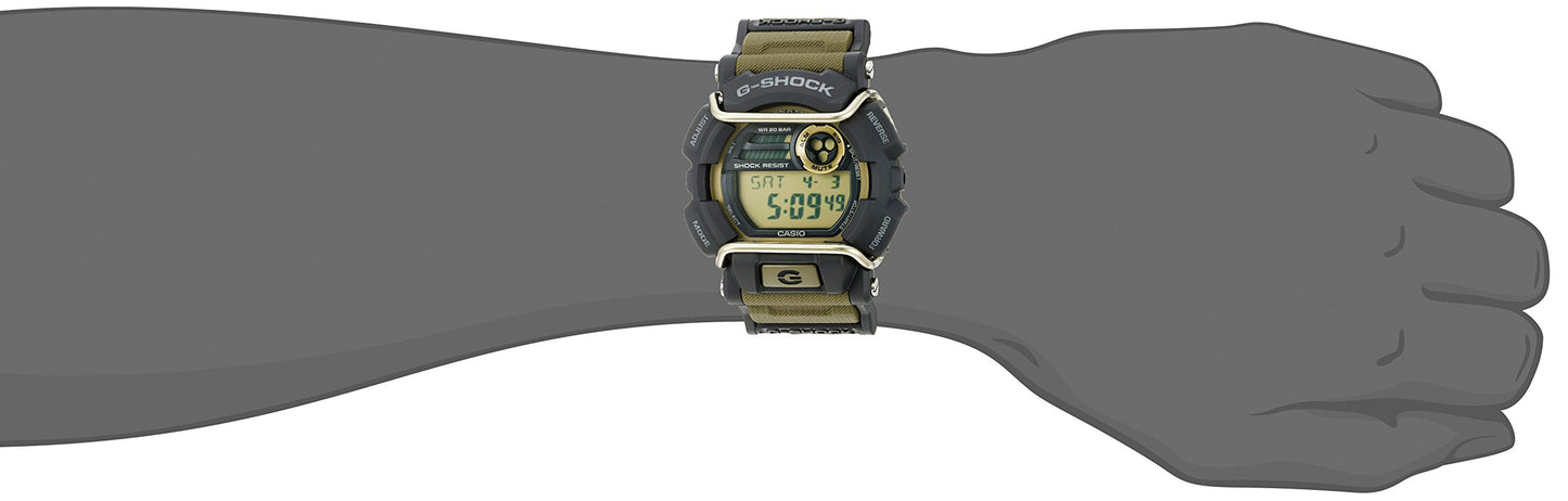 Casio G-Shock Green Sport Watch, Shock Resistant, 200M Water Resistant, LED Backlight, Multi-Time Zones, Stopwatch, Countdown Timer, 5 Alarms, Matte Finish, 3-Year Battery