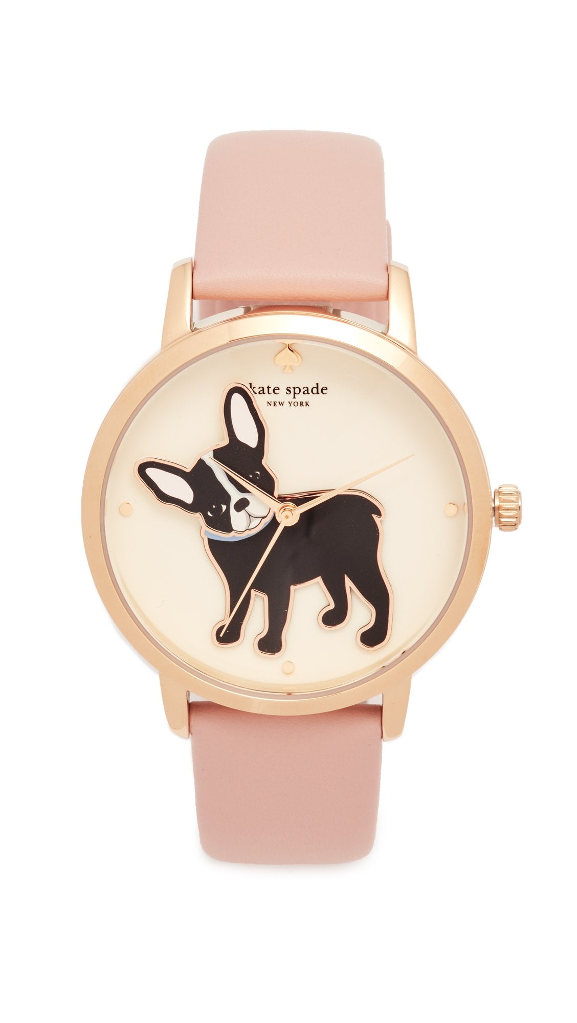 Kate Spade New York Women's Metro Quartz Stainless Steel and Leather Watch, Color: Rose Gold, Beige (Model: KSW1345)