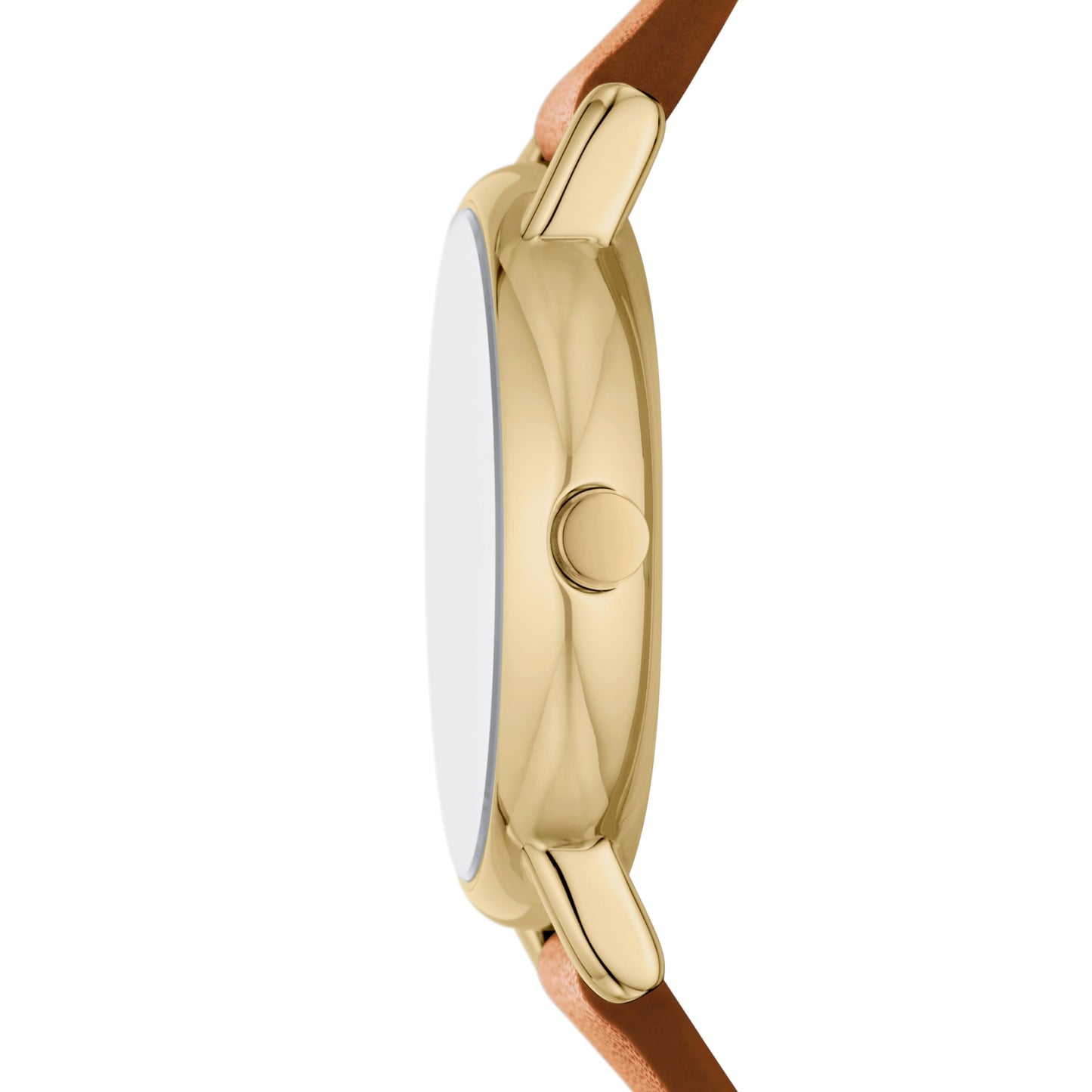 Skagen Women's Signatur Lille Two-Hand Gold Stainless Steel and Brown Leather Band Watch (Model: SKW3121)