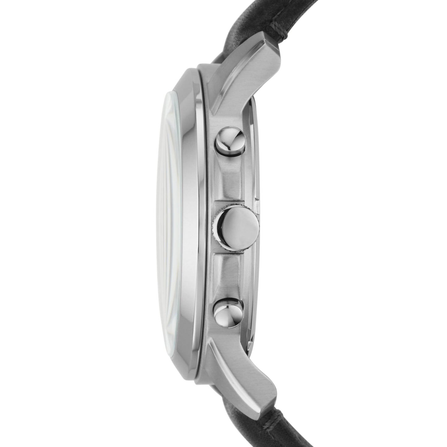 Fossil Men's Grant 44mm Quartz Stainless Steel and Leather Chronograph Watch for Men, Color: Silver, Black (Model: FS4812)